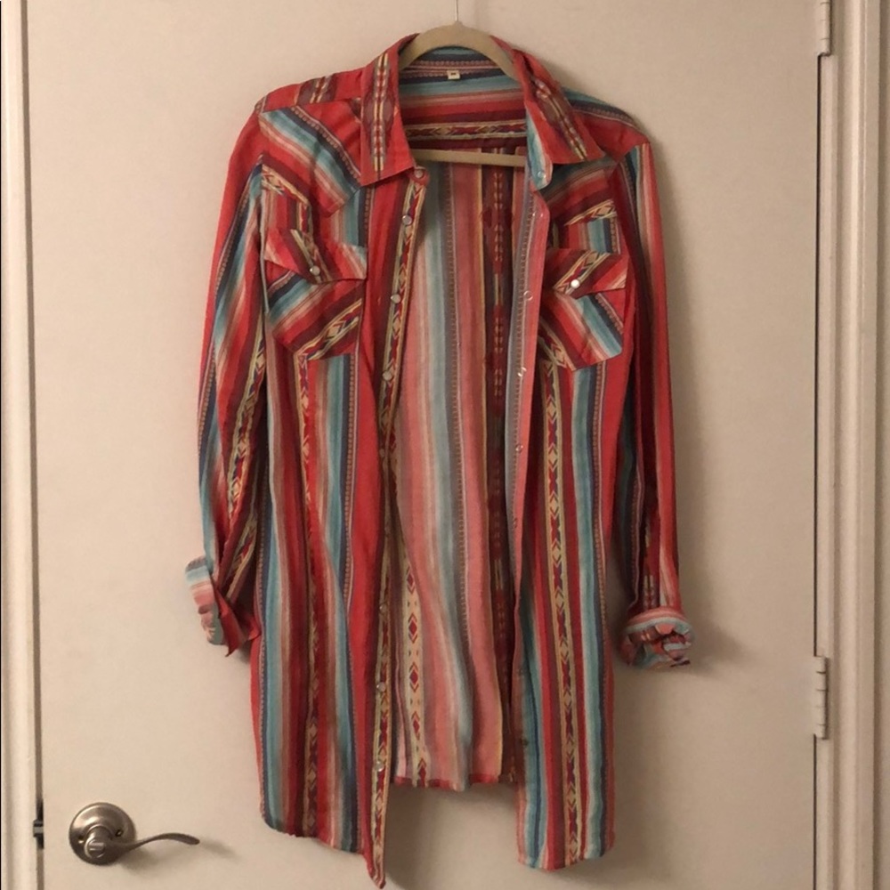 Pearl snap western button down